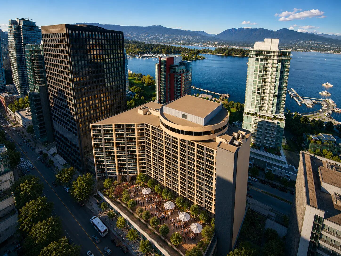 Secure underground parking at Pinnacle Hotel Harbourfront in downtown Vancouver