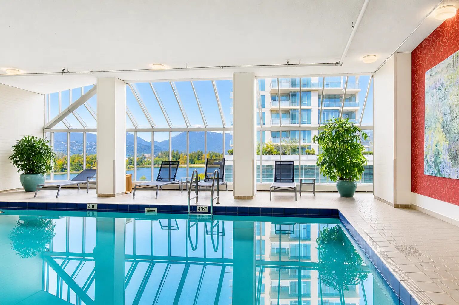 Indoor heated pool at Pinnacle Hotel Harbourfront in downtown Vancouver